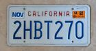 California Licence Plate November 1992