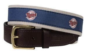 Minnesota Twins Vineyard Vines MLB Canvas Belt - Navy Size 38 - Picture 1 of 4