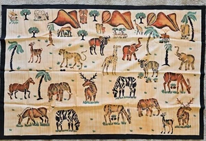Batik Vintage Años 90 Animal Print Burkina Faso Nuevo 39"x59" - Imagen 1 de 12