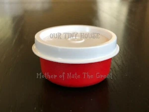 NOS Vtg Tupperware Mini Bowl Smidgets 1 oz Travel Pill Container Red & White  - Picture 1 of 6