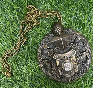Freimaurerritter antike Bronze heraldische Brosche Medaillon 3" AA - Bild 1 von 11