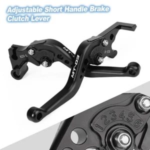 Adjustable Short Handle Brake Clutch Lever MT-03 LOGO For Yamaha MT-03 2015-2025 - Picture 1 of 14