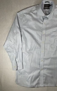 Black Brown1826 Mens Dress Shirt Long Slv Blue check Classic Fit Sz 16.5 34-35 - Picture 1 of 12