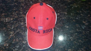Mütze Costa Rica Pura Vida rot weiß blau Baumwolle verstellbarer Riemen hinten bestickt - Bild 1 von 5