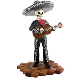 Großes schwarzes Skelett Mariachi Band Gitarrist Day of the Dead Figur - Bild 1 von 2