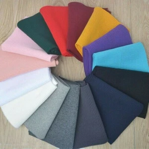 Cotton Stretch Knit Neckline Cuff Waistband Rib Trim Ribbed Sweater Fabric - Picture 1 of 20