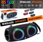 Portable Bluetooth Speaker Loud Bass Party Lights RGB LED Light Songs MP3 FM
