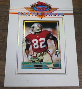 Foto maestra de fútbol americano Topps Stadium Club 1993 5x7 Jumbo - John Taylor Football - Imagen 1 de 8