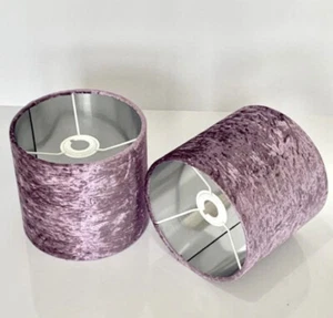 New HQ Crushed lilac velvet lamp shade pendant light shade with silver lining - Picture 1 of 4