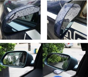 Silver Rear View Side Mirror Rain Board Eyebrow Guard Sun Visor Car - Picture 1 of 4