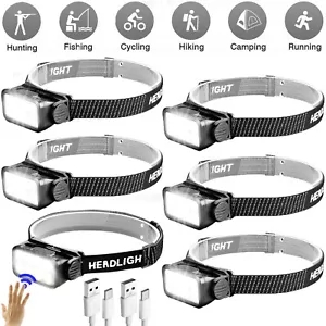 Rechargeable LED Headlamp Headlight EDC COB Torch Work Light Waterproof Lamp Lot - Picture 1 of 17
