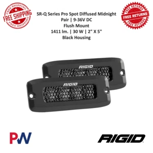 Rigid Industries SR-Q Series Spot Diffused Midnight Pair | Flush Mount | 1411 lm - Picture 1 of 12