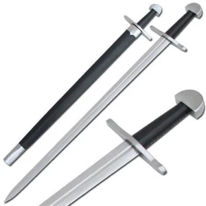 Raiding Long Sword - Medieval Viking Style Steel Sword w/ Leather Handle - Picture 1 of 9