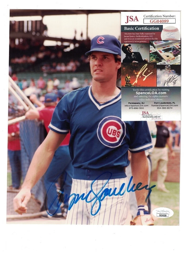 Ryne Sandberg Chicago Cubs Signed 8x10 Photo JSA - Изображение 1 из 1