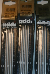 5 pack Addi 2mm- 8mm Double Ended Pointed Knitting Needles 15-23cm long Germany - Picture 1 of 3