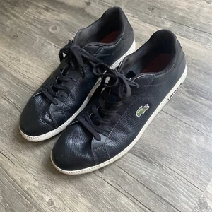 Lacoste Graduate LCR Black Leather Sneaker Shoes Men’s Size 10 - Picture 1 of 12