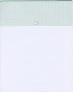 25 High Security Blank Check Stock Paper - Check on Top - Green Basketweave - Picture 1 of 5