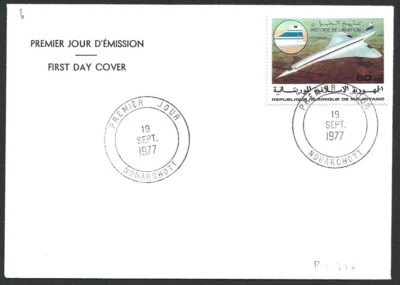 (BL) Mauritania 1976 Concorde FDC - Image 1 of 2