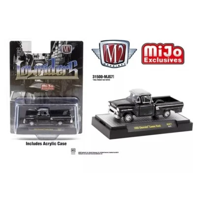 M2  1:64 1958 Chevrolet Cameo Pickup Truck Lowriders Black 31500-MJS71-6B1 - Image 1 of 4