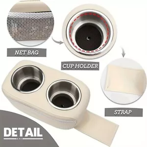 US Double Car Back Seat Drink Cup Holder Stainless Steel Storage Rack Beverages - Picture 1 of 8