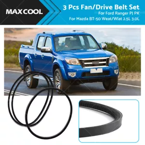 3x Drive Belt 13A1100 13A0975 Suitable for Ford Ranger PJ PK Mazda BT-50 2.5 3.0 - Picture 1 of 6