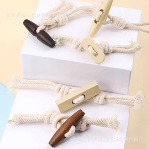 10pcs Cotton Rope Plastic Horn Buttons for DIY Trench Coat Sweater Buttons Craft - Picture 1 of 47