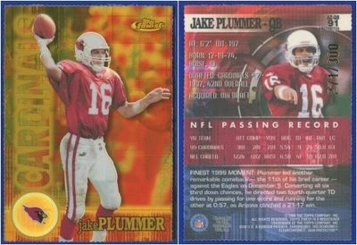 Jake Plummer 2000 Finest #91 GOLD Refractor #'d 271/300 - very nice! - Image 1 of 3