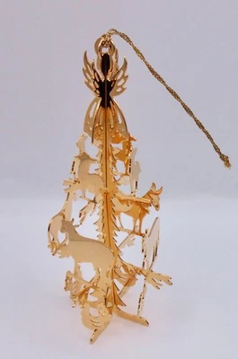 Danbury Mint 1986 CHRISTMAS TREE Christmas Ornament 23k Gold Plate  H85 - Image 1 of 4
