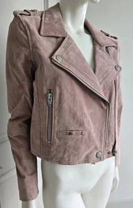 SL8 Dusty Pink Wildleder Leder Biker Jacke Neu ohne Etikett Gr. S - Bild 1 von 13