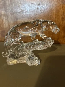 JAGUAR Wonders of the Wild 24% Lead Crystal Figurine Germany Heavy Animal - Picture 1 of 12