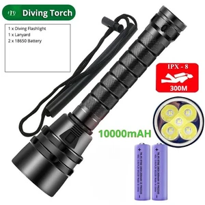 1000000LM Diving Flashlight Underwater Scuba Diving Lanterna 300 Meter Dive Lamp - Picture 1 of 9