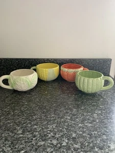 Vintage Ceramic Corn Carrots Asparagus Cabbage Vegetable Soup Mug Cup - Picture 1 of 21