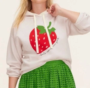 NWT kate spade new york XS Target Cream Women's Strawberry Hooded Sweatshirt - Picture 1 of 2