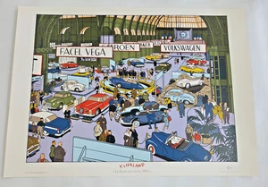 Yves CHALAND -Print-  "Le Salon de l'Auto 1955" - Top Condition - Bild 1 von 4