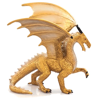 Dragon Figure Gold 16x16x11.5cm Small Resin Mythical Decorative Collectible - Image 1 of 4