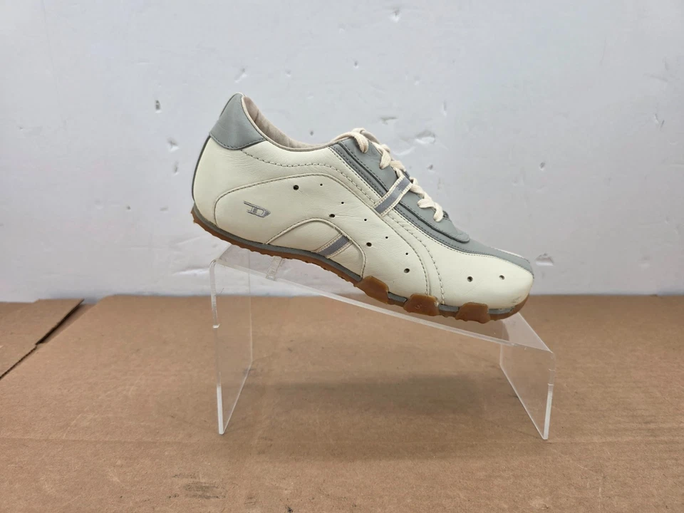 Vintage Diesel Savah Shoes Womens Tan Gray Leather Sneakers Retro Y2K  Size 7.5 - Image 1 of 4