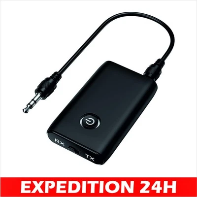 2 in 1 Wireless Bluetooth Transmitter Receiver Adapter Home Stereo TV A2DP Audio - Immagine 1 di 4