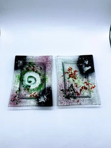 Paar Schmuckschalen aus verschmolzenem Glas - Bild 1 von 4