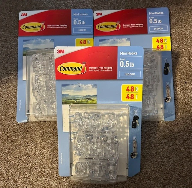 Command Damage Free Hanging Mini Hooks Clear 144 Count - Image 1 of 1