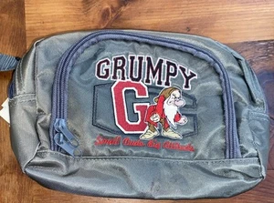 Bestickte Bauchtasche GRUMPY verstellbar, 2 Reißverschlussfächer, Etikett - Bild 1 von 6