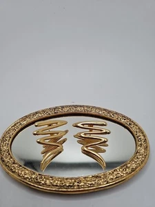 Orecchini vintage tono oro zig zag stile P. Picasso moderni anni 80 - Foto 1 di 4