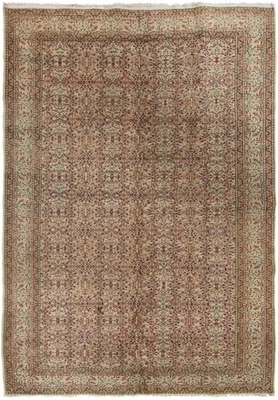 6英尺7英寸x9英尺2英寸传统复古手工打结小地毯东方羊毛地毯 — 第 1/4 张图片