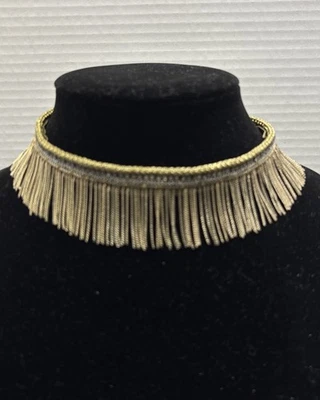 White House Black Market Gold And Silver Two-Tone Fringe Choker NWT 12” - 16” - Image 1 of 4