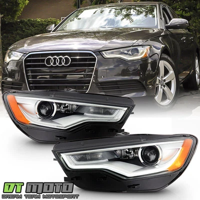 2012-2015 Audi A6 S6 HID/Xenon w/o AFS LED DRL Projector Headlights Headlamps - Image 1 of 4