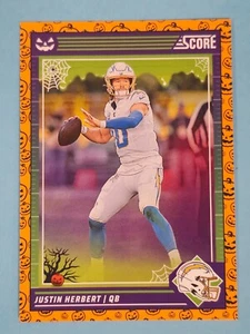 2024 Panini Score-A-Treat ORANGE PUMPKINS Justin Herbert Chargers #163 - Picture 1 of 2