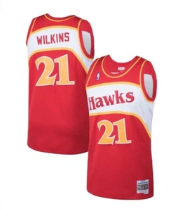 1986-87 Atlanta Hawks Mitchell & Ness Swingman NBA Mesh Throwback Jersey RED - Foto 1 di 3