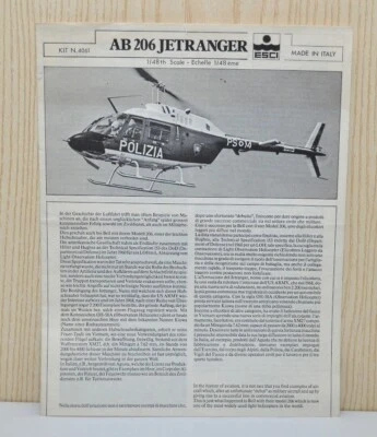 Istruzioni montaggio Esci elicottero Bell AB 206 Jetranger scala 1:48 - Immagine 1 di 2