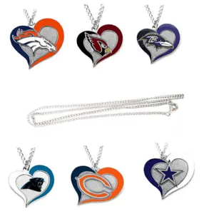 swirl heart necklace charm NFL PICK YOUR TEAM - Picture 1 of 37
