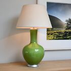 Large Apple Green Ceramic Crackle Glaze Side Hall Console Table Lamp