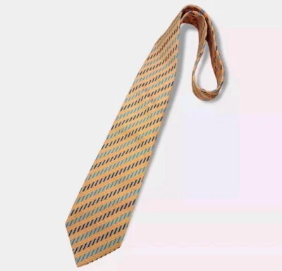 Corbata ETRO dorada/azul geométrica seda LUJO ITALIA Foto 1 de 4